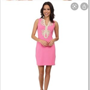 Lilly Pulitzer Janice Shift Pink and Gold Soutache